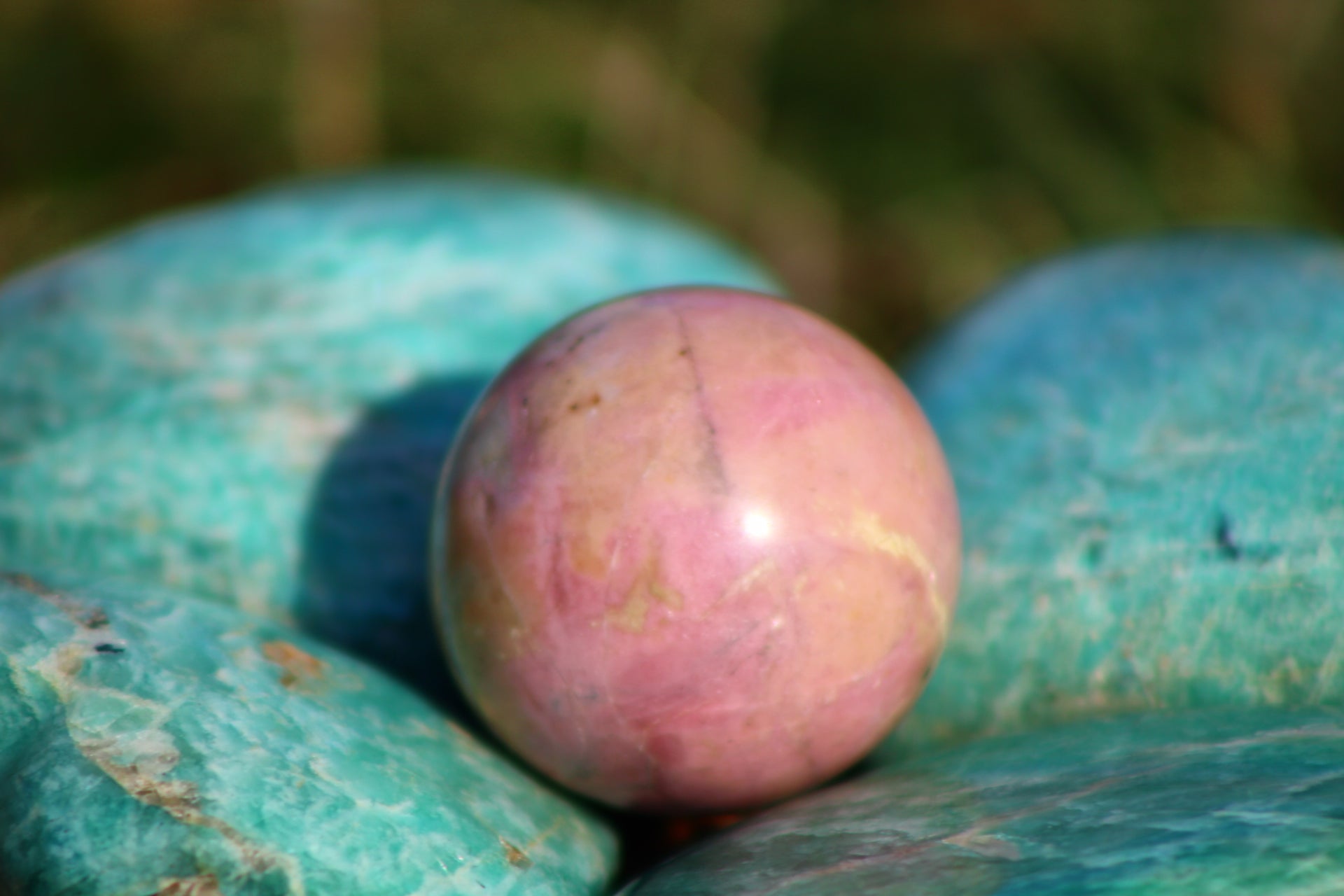 Rhodonite Mini Sphere - skydiamondhealingcrystals